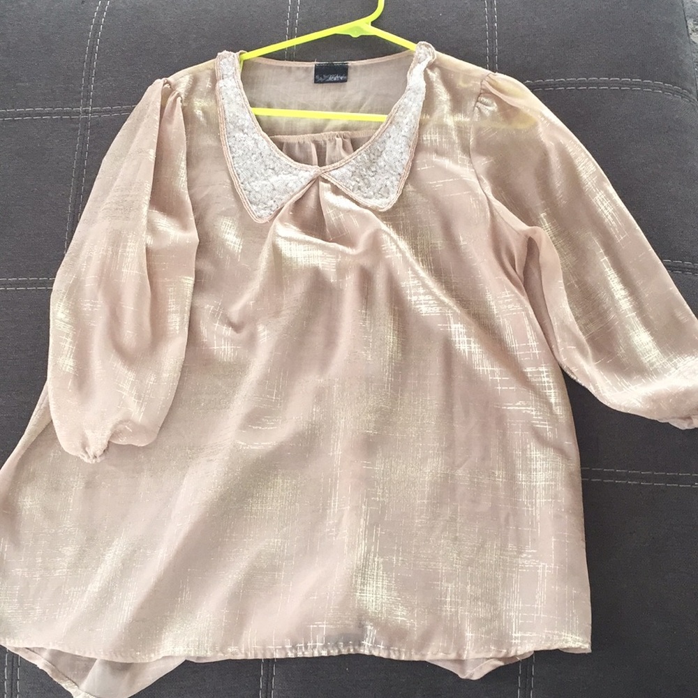 Loose Fitting Shimmering Chiffon Top